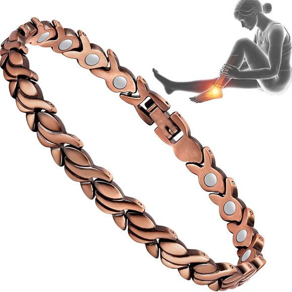 Copper Anklet for Women Pure Copper Magnetic Adjustable Jewelry Gift - Picture 1 of 6